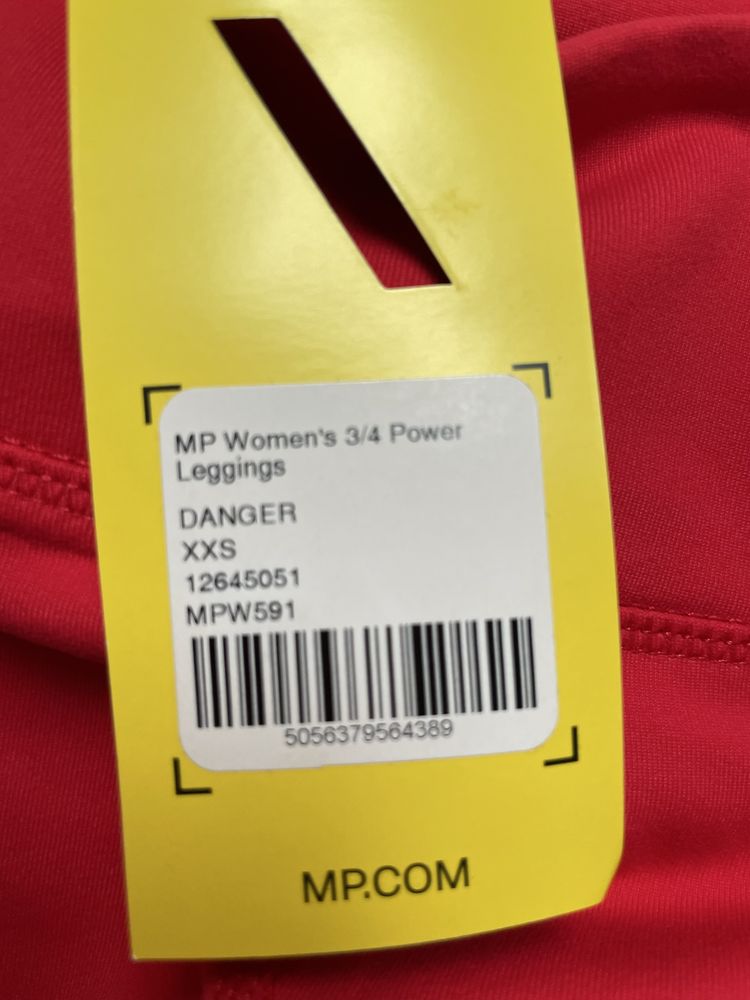 XXS MyProtein czerwone legginsy sportowe 7/8 Power Leggings danger