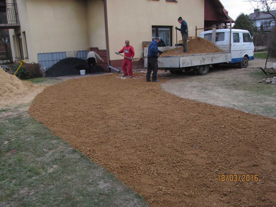 utwardzenia terenu ,zageszczanie, kruszywo