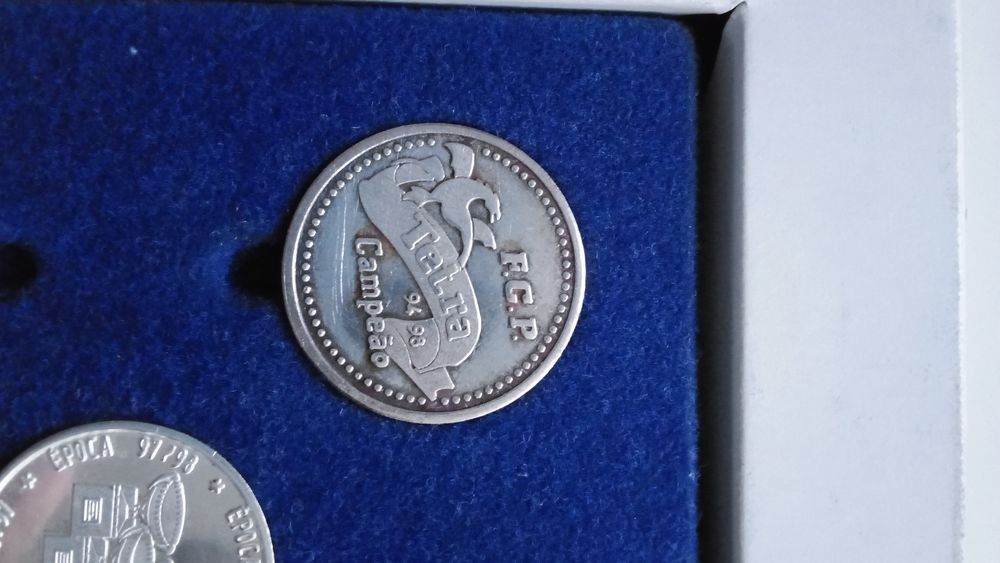 Prata conjunto de moedas comemorativas do Tetra do FCP