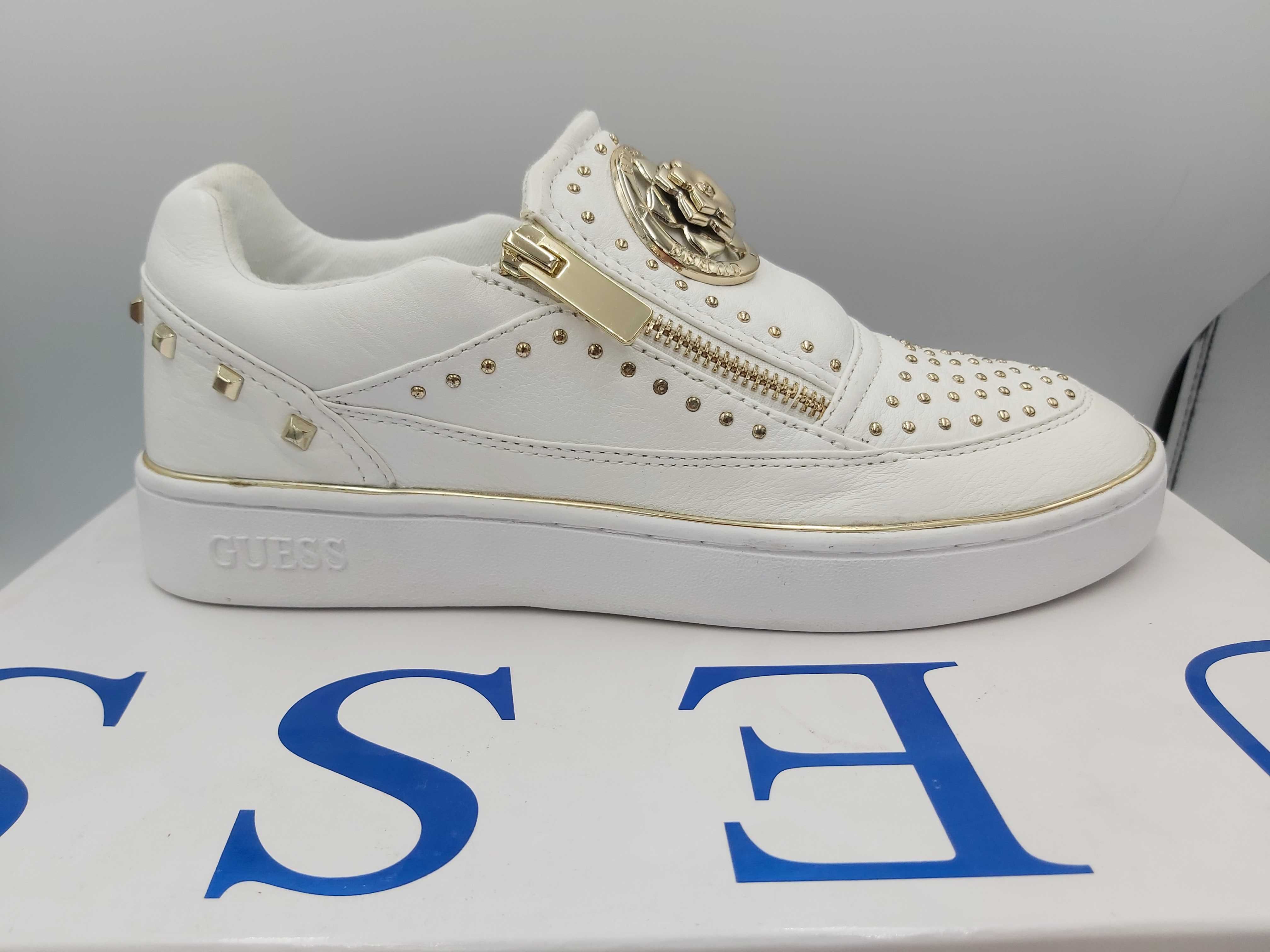 NOWE sneakersy GUESS  złote białe  rozmiar 38