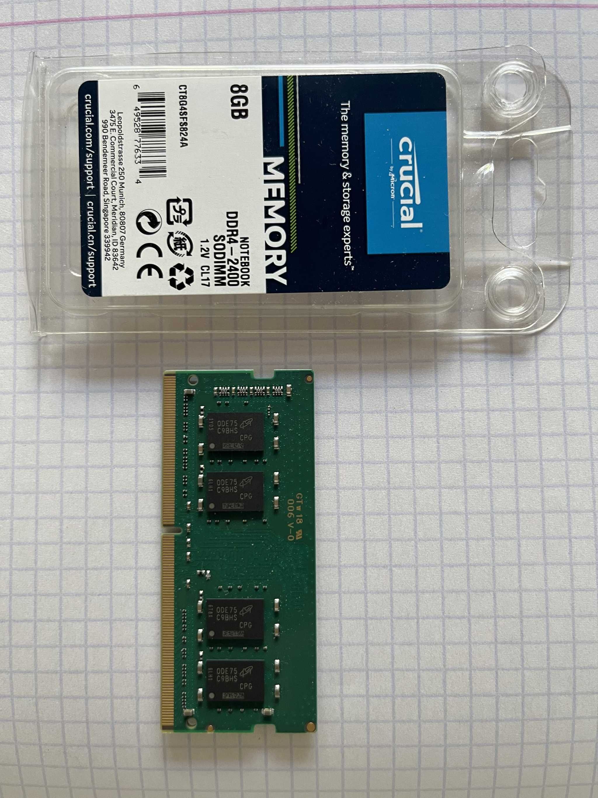 RAM Crucial 8GB DDR4 2400 SODIMM CL17