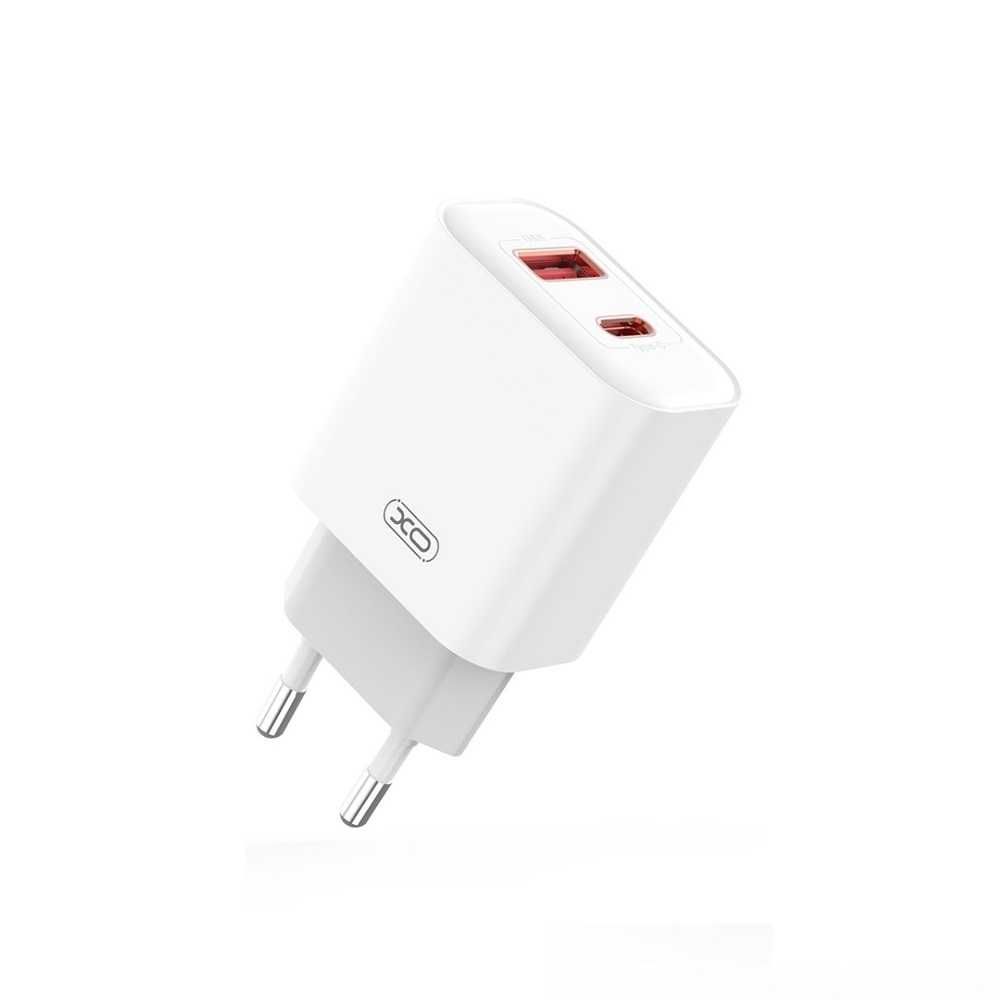 ładowarka sieciowa PD 20W QC 3.0 USB-A USB-C biała szybkie ładowanie