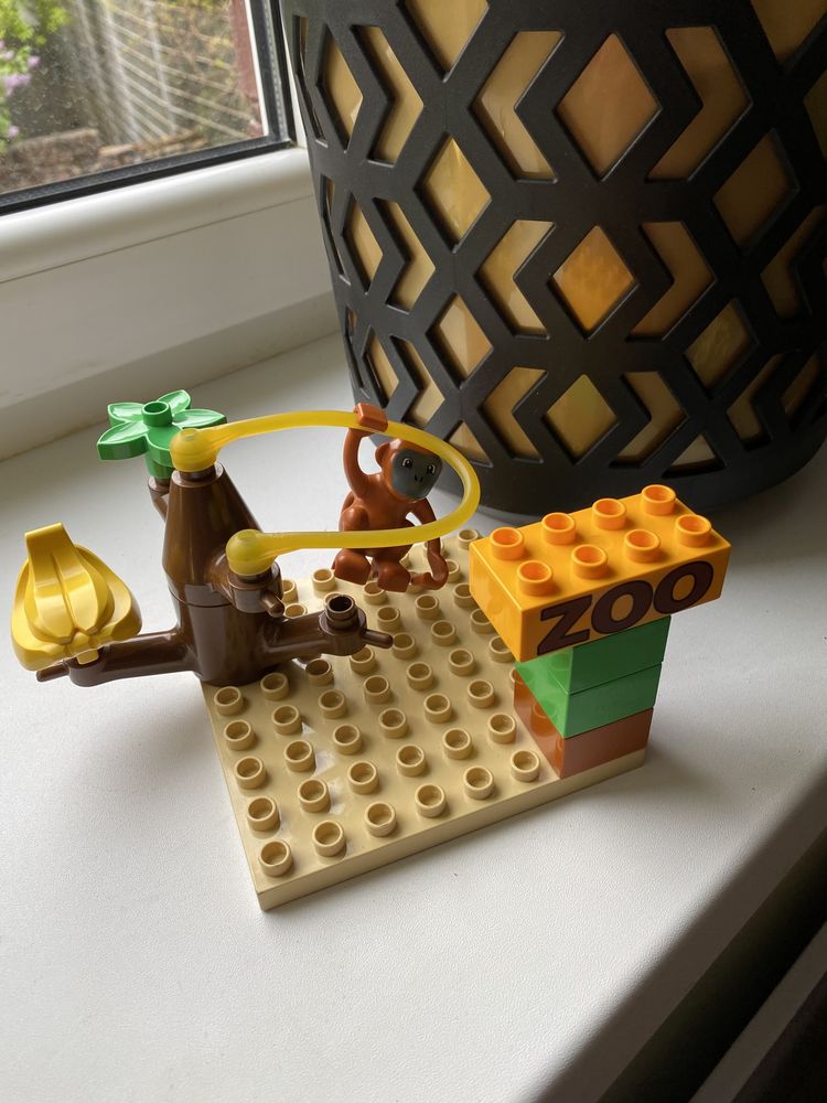 Klocki Lego duplo zoo małpka liana płytka banany drzewo budowlane