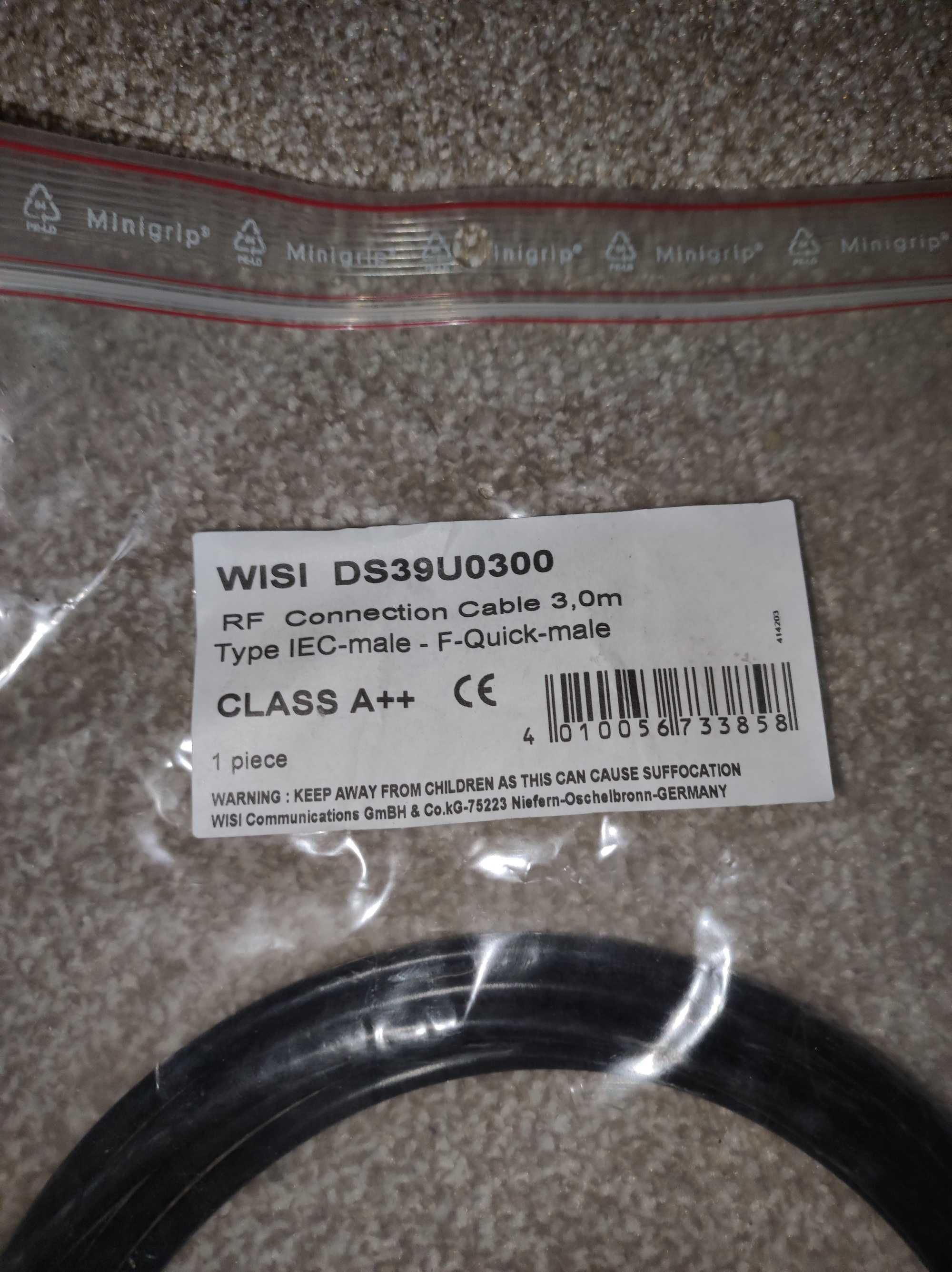 Kabel Wisi 73385 Typ DS39U0300 F-Quick/IEC-Stecker 3m