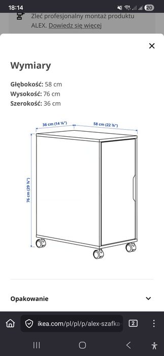 Szafka na kółkach ALEX (IKEA)