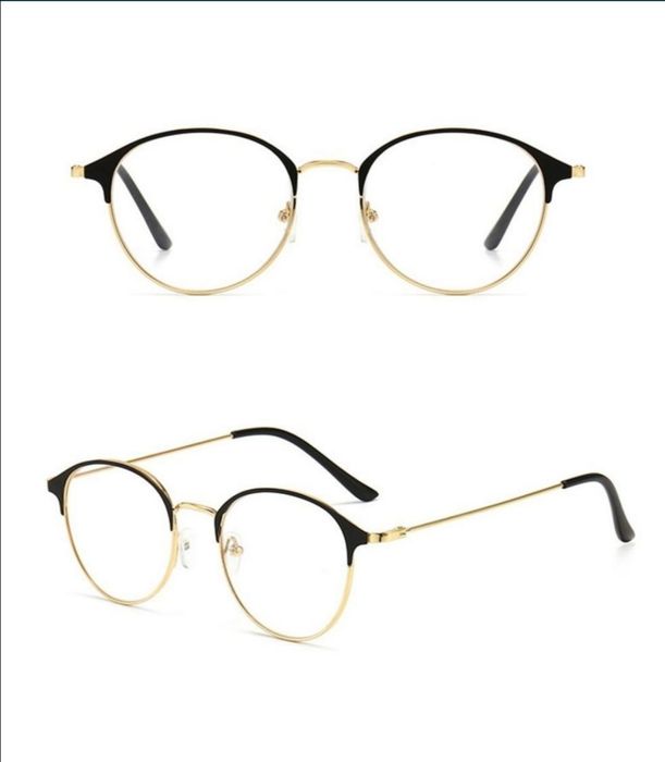 Okulary, krótkowzroczność, oprawki czarno- złote-2