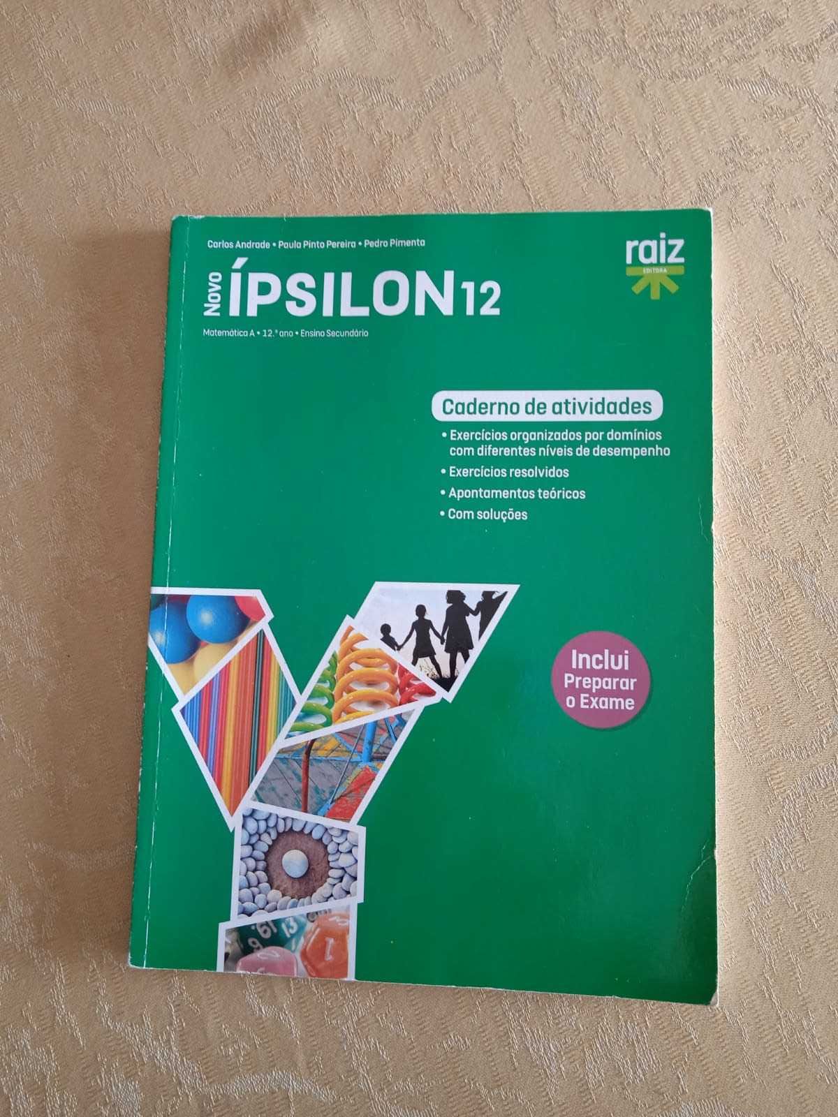 Caderno - Novo Ípsilon 12 - Matemática A - 12.º ano (COMO NOVO)