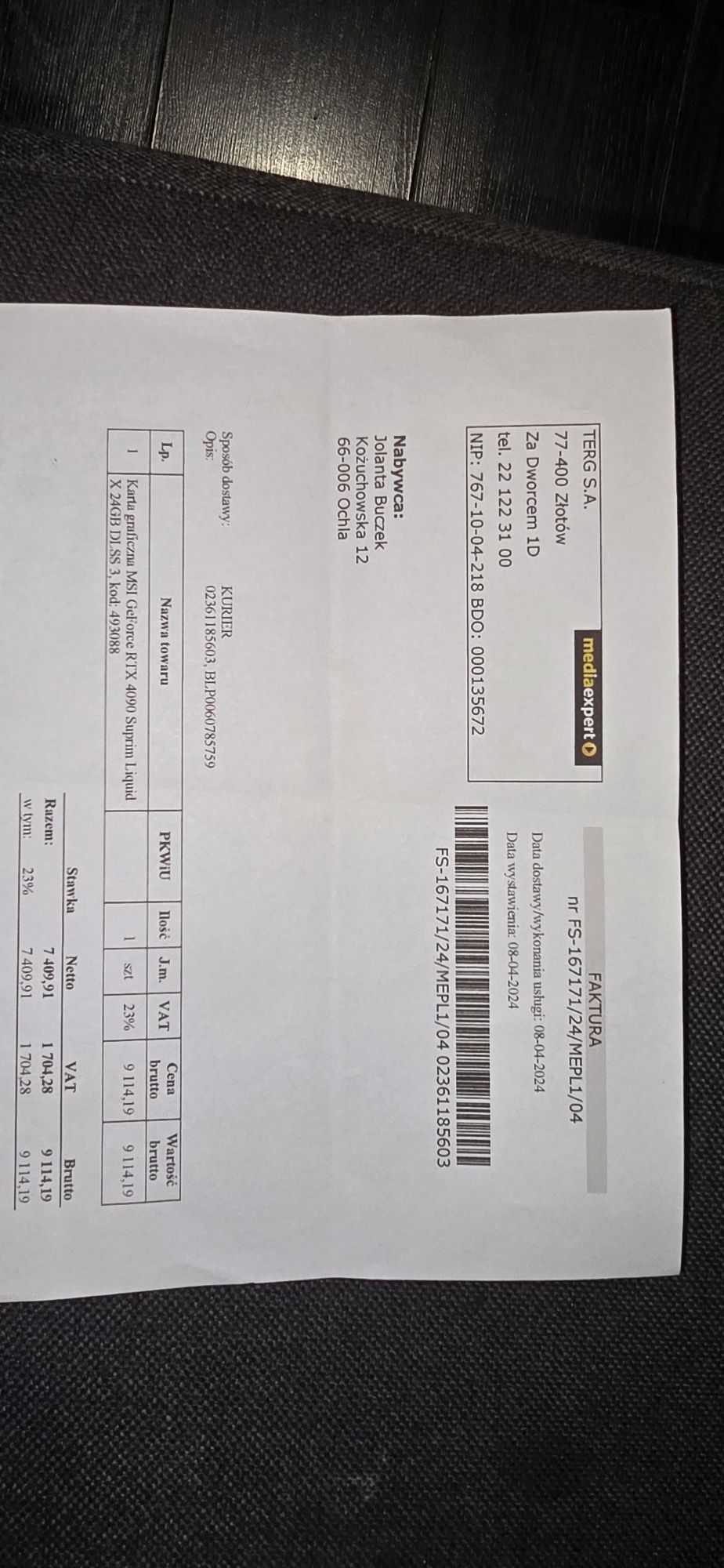 Karta graficzna MSI GeForce RTX 4090 Suprim Liquid X 24 GB GDDR6X
