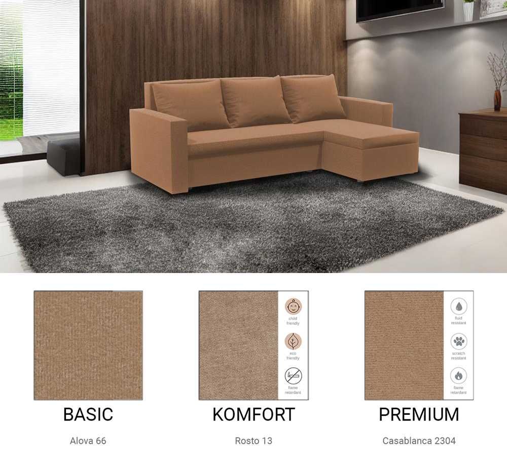 Narożnik z funkcją spania Loft / Różne kolory / Raty / SZYBKA DOSTAWA!