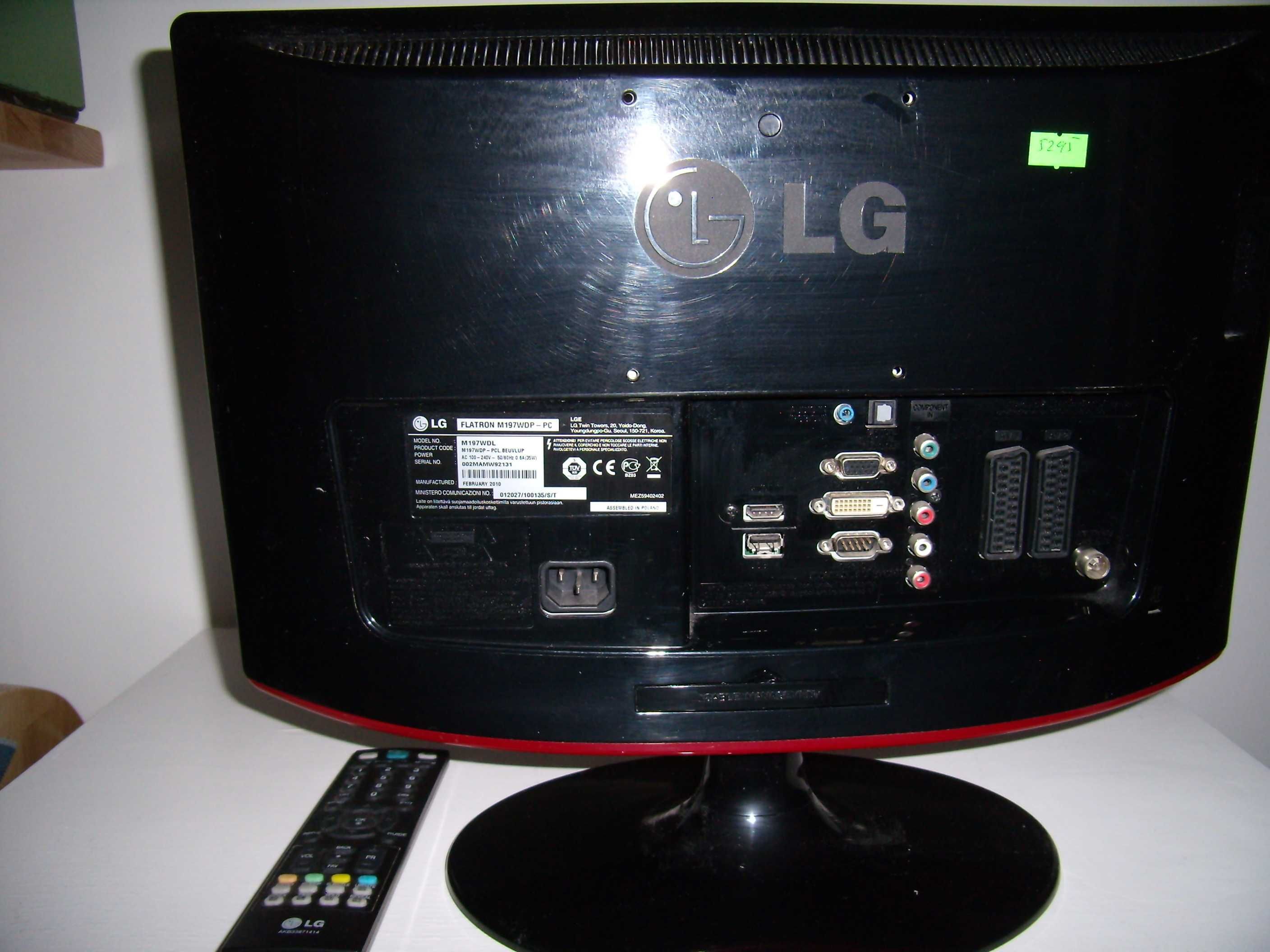flatron lg m197wdp-pc z funkcją ty i pilotem