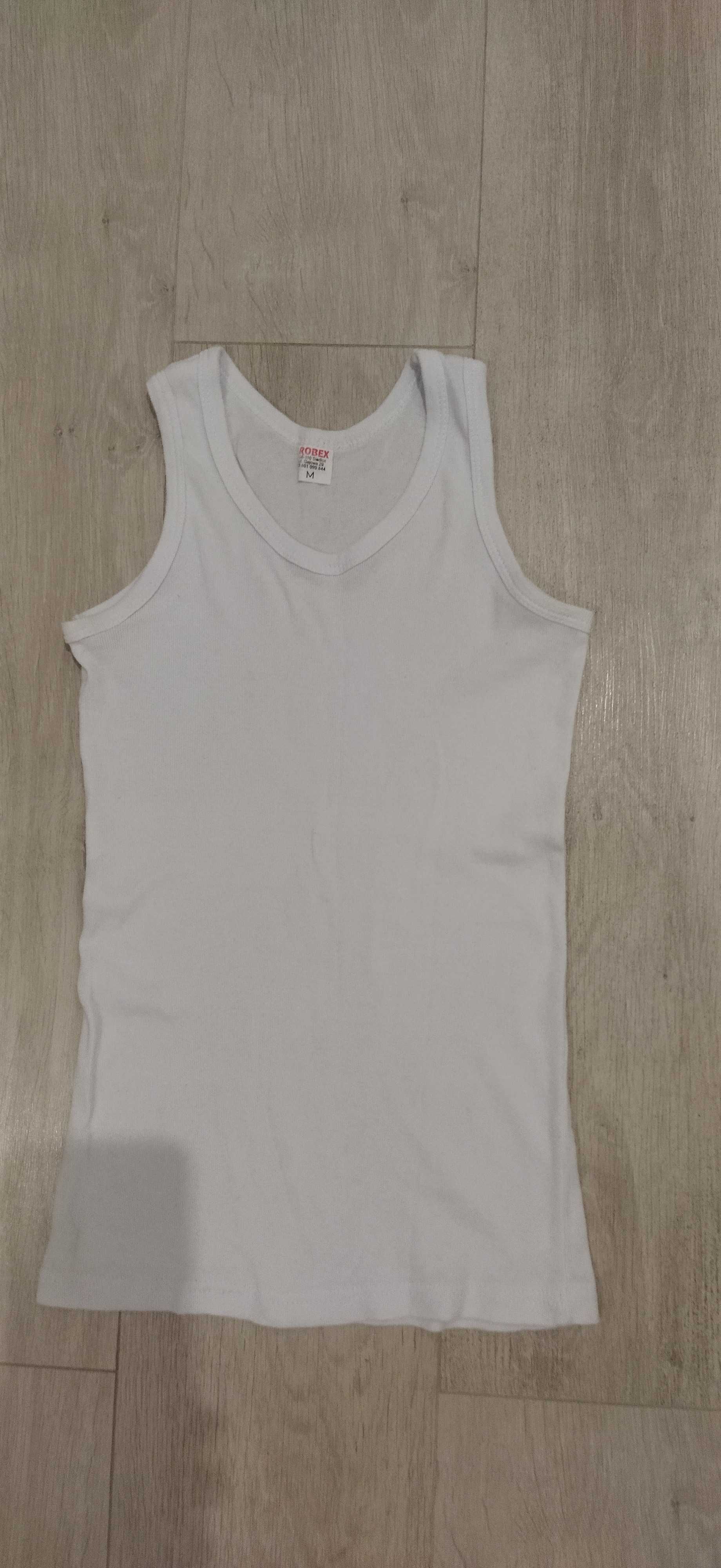 Podkoszulek biały bez rękawów 100% bawełna rozm. M (164 cm)