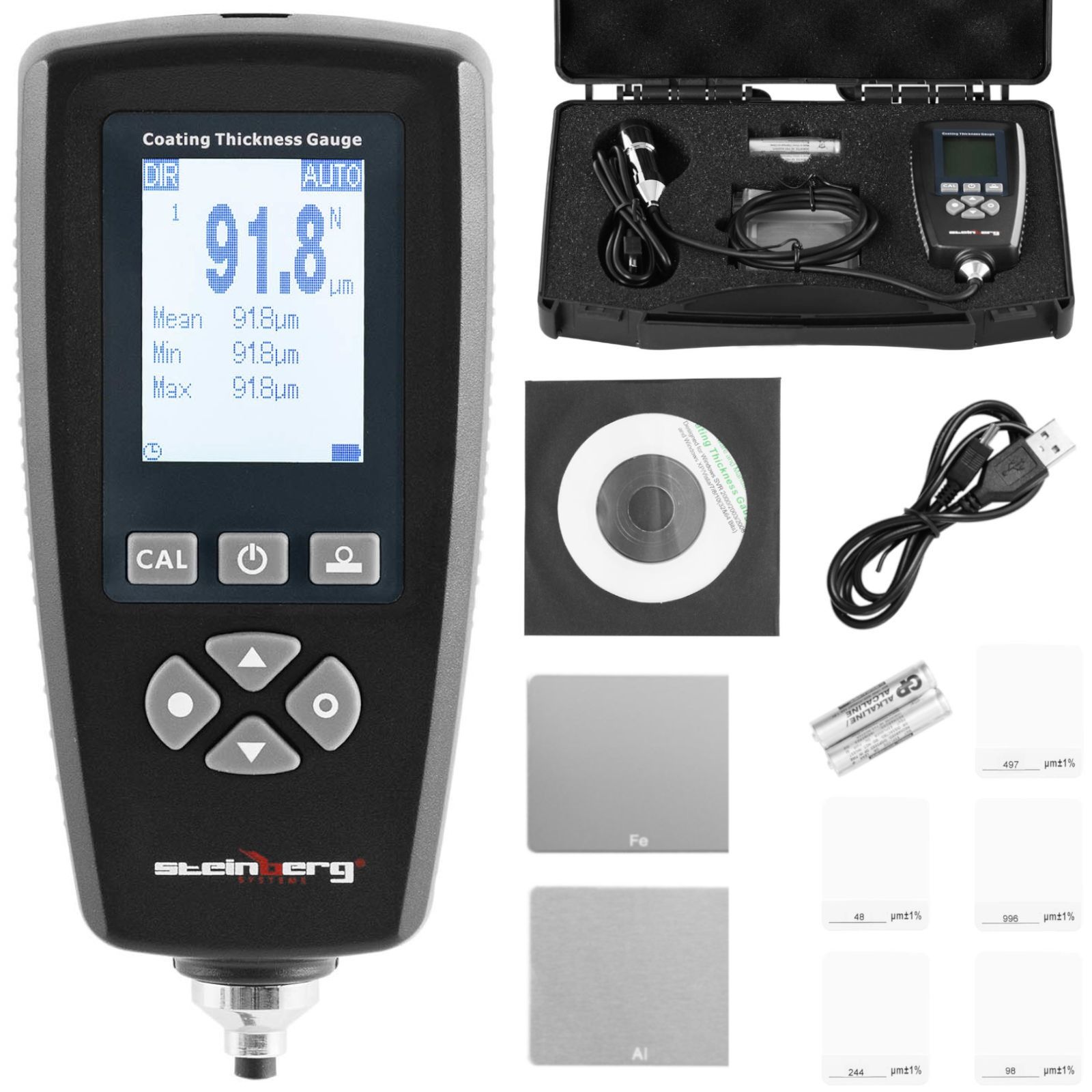 miernik tester grubości lakieru samochodowego zakres 0 - 2000 µm usb