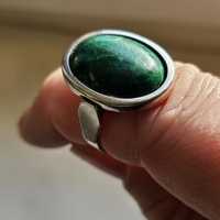 Srebrny  pierścionek  kamień  chryzokola