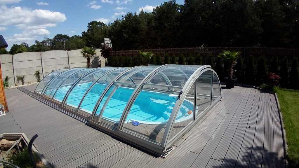 Zadaszenie basenowe Eco Classic 6,40 x 3,40 x 1,05m lite przykrycie
