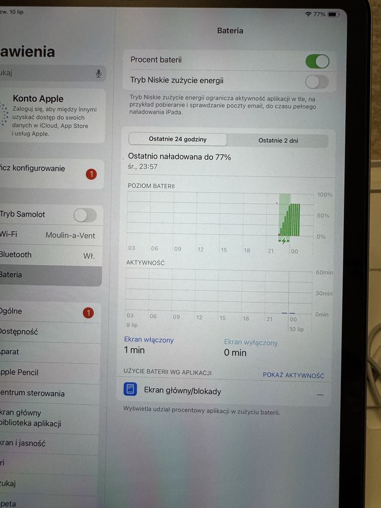iPad Air 4gen 64GB Wi-Fi Srebrny. Jak nowy!