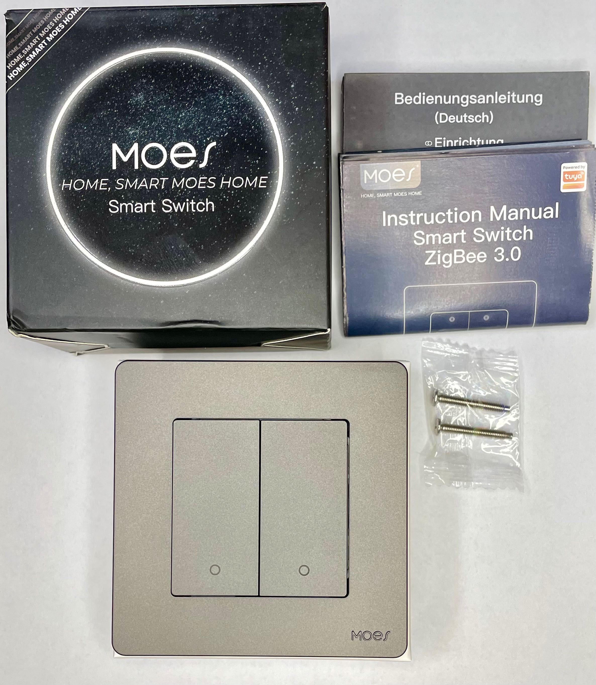 Вимикач MOES Star Ring (2 клавіші, сірий) Zigbee 3.0