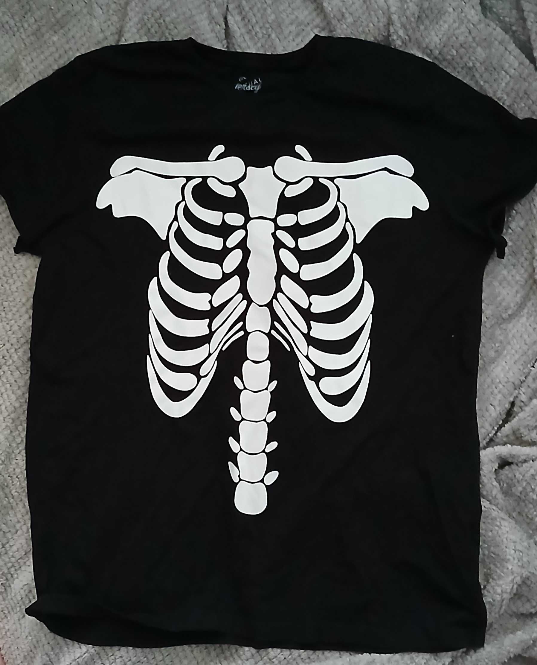 koszulka T-shirt kości żebra kościotrup czarna Gieorge