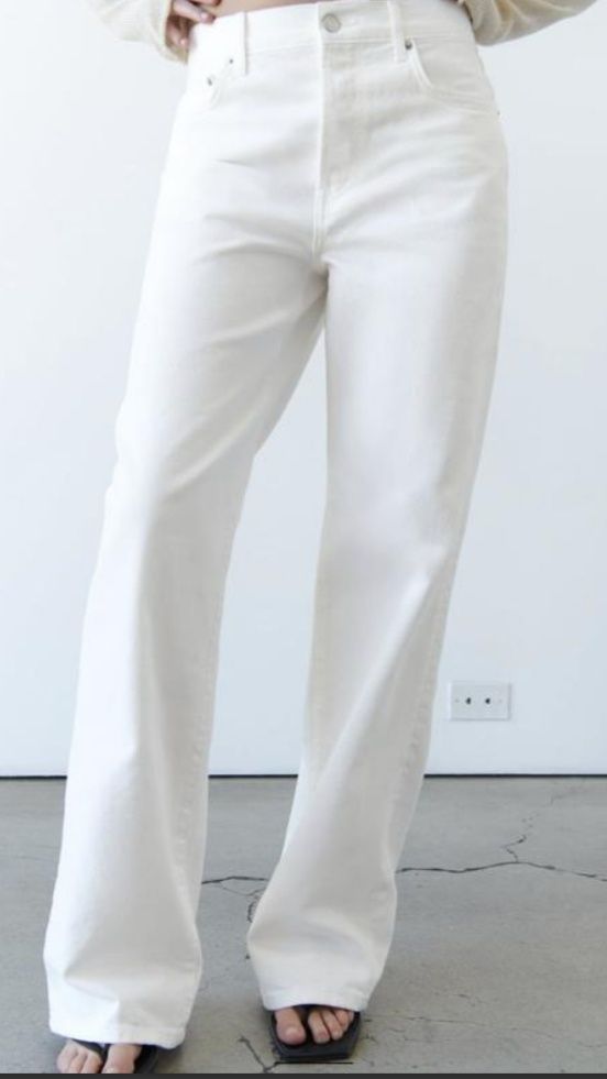 Джинси Zara Woman  білі кльош  роз S. made in turkey