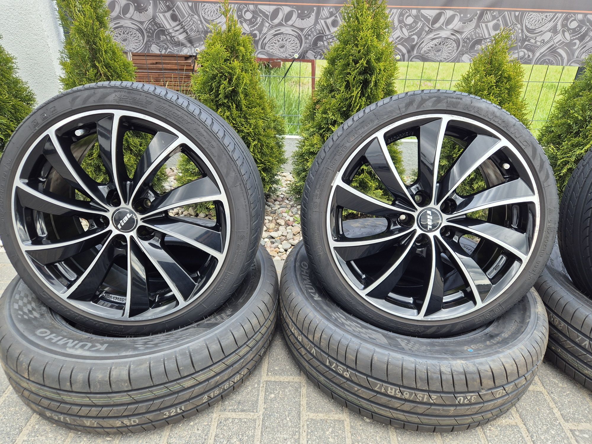 Koła Felgi Rial Lugano 18" 5x100 opony letnie Nakang.  Vw Audi Skoda