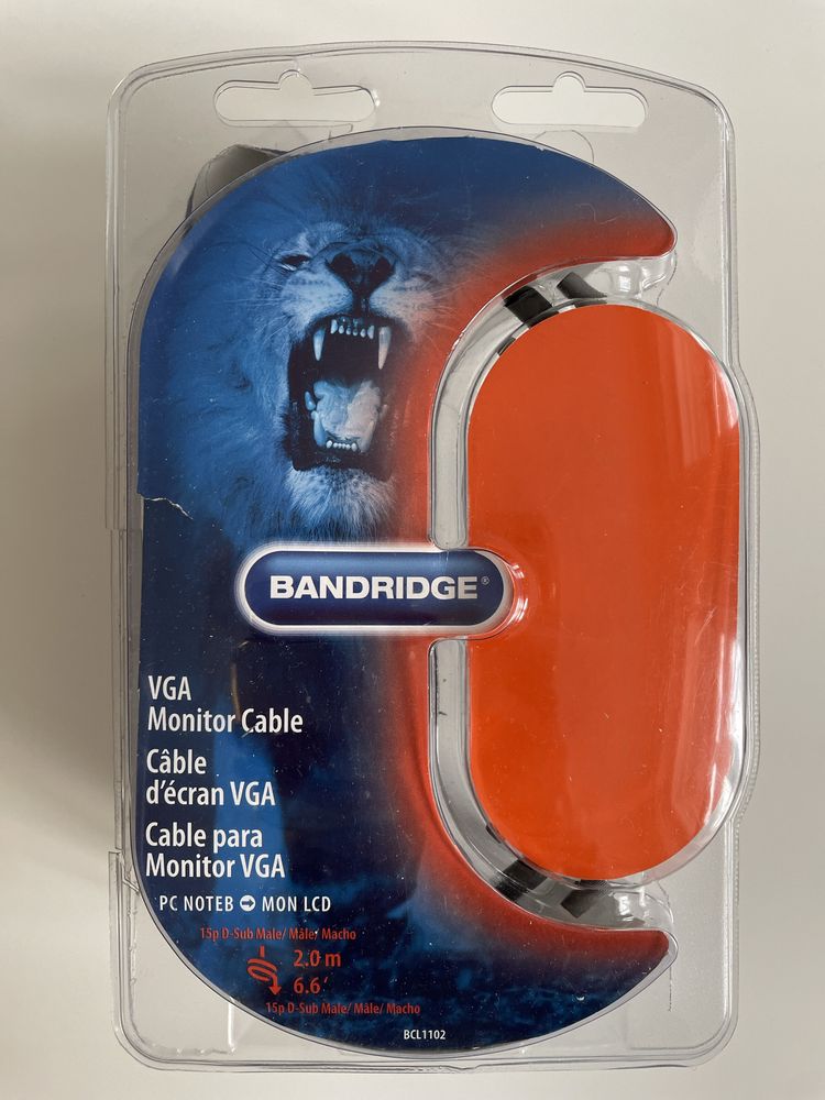 Кабель до монітора або екрану Bandridge VGA Monitor 2.0m (BCL1102)