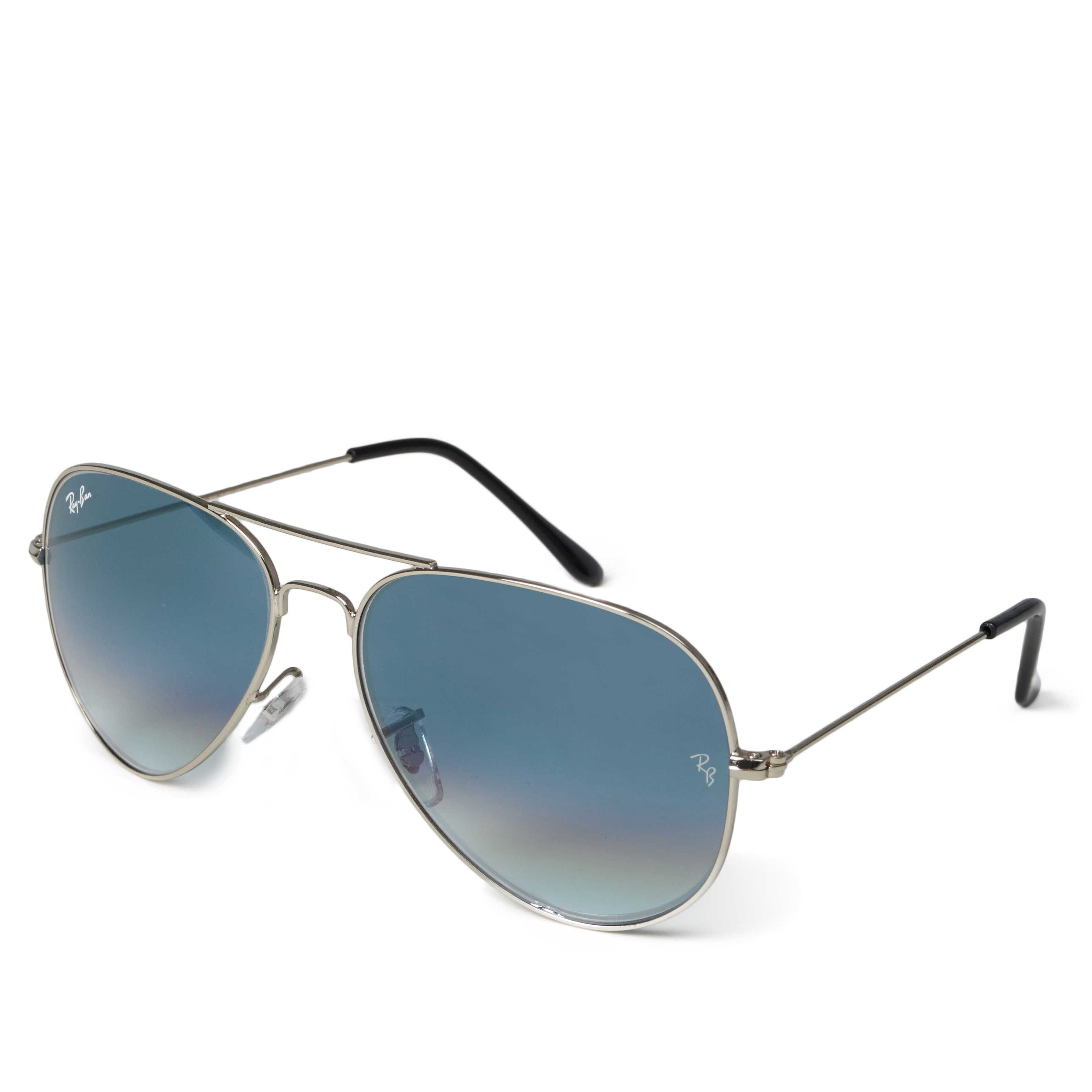 Солнцезащитные очки Ray Ban Aviator Metal 3026 Silver-Blue 62мм стекло