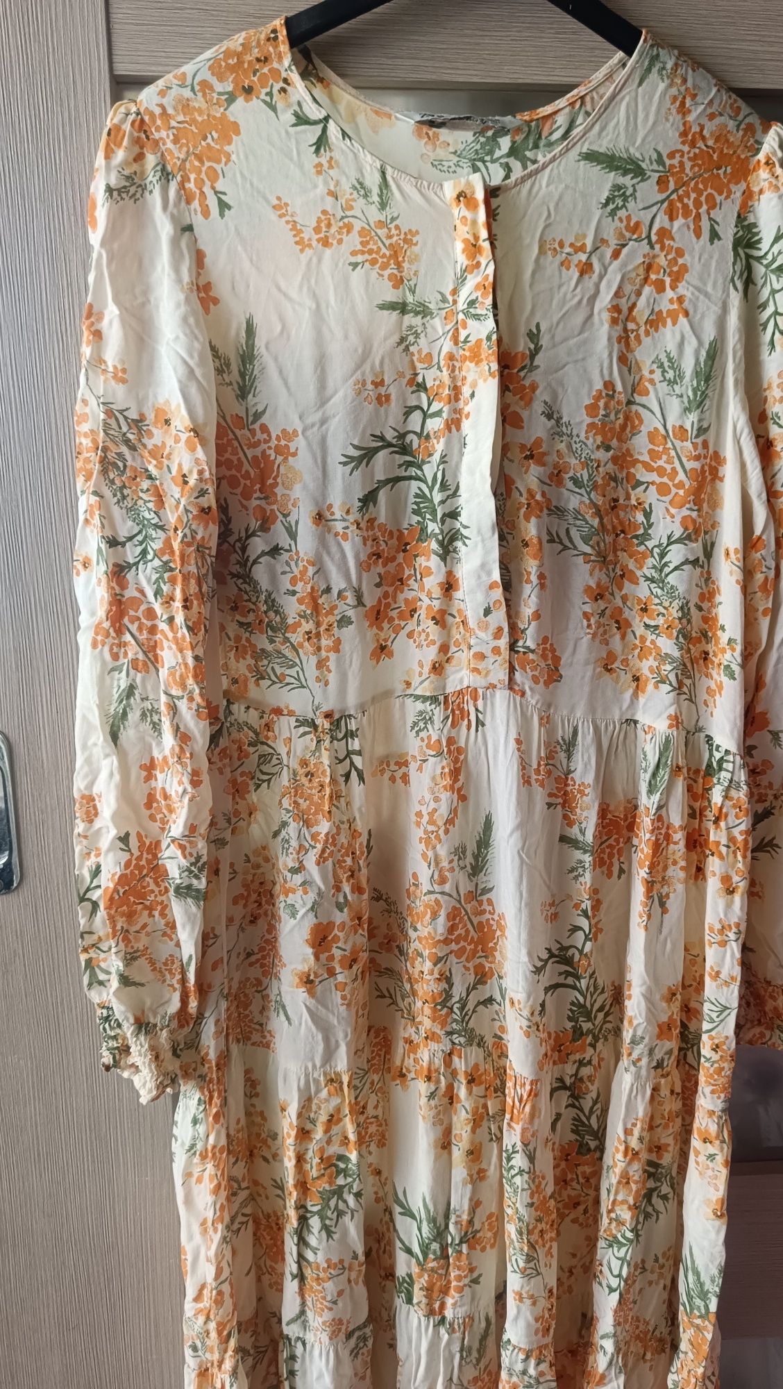 Wzorzysta sukienka Zara L 40 damska maxi