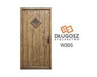 Drzwi zewnętrzne wejściowe drewniane prawe czyste powietrze GOTOWE