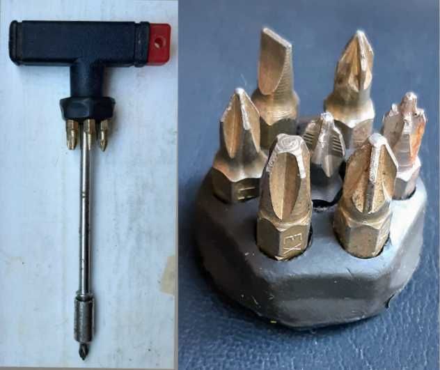 Отвёртка Т-образная вороток 1/4" с набором бит 7 шт, ГЕРМАНИЯ