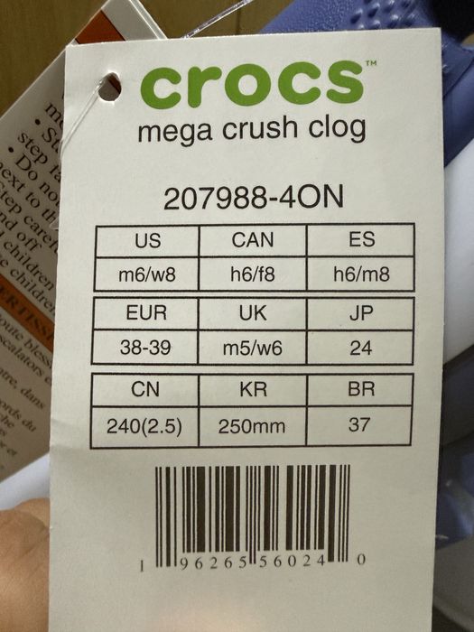 Crocs Mega Crush Rozmiar 38-39 m6/w8 Nowe
