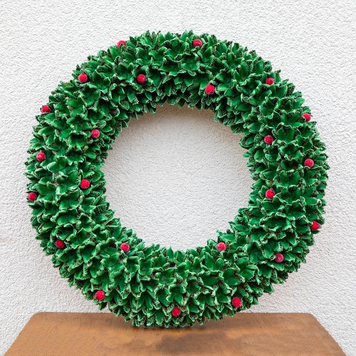 Wieniec zimowy z naturalnej buczyny malowanej 40 cm