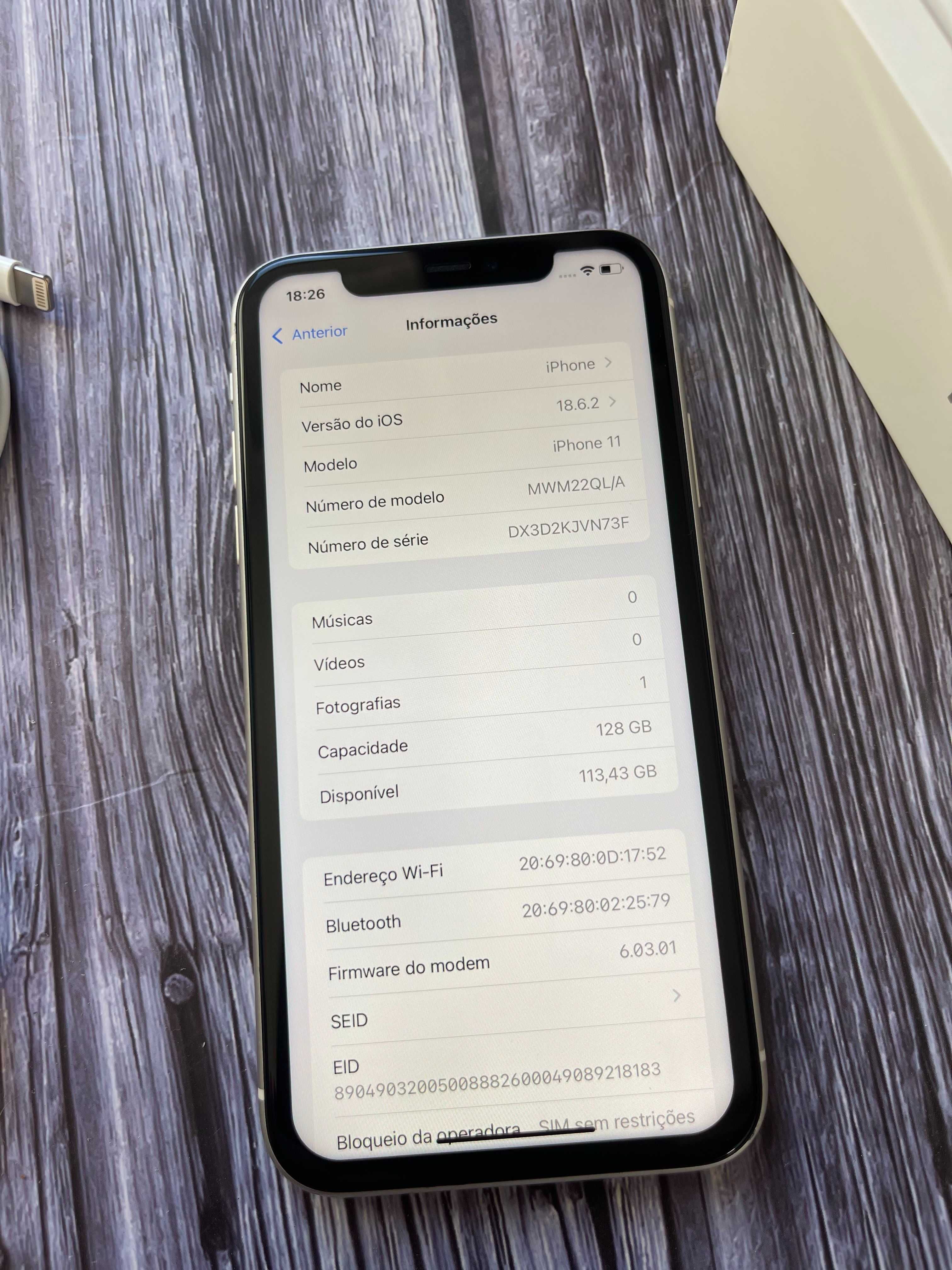 IPhone 11 128GB Branco Desbloqueado Como Novo