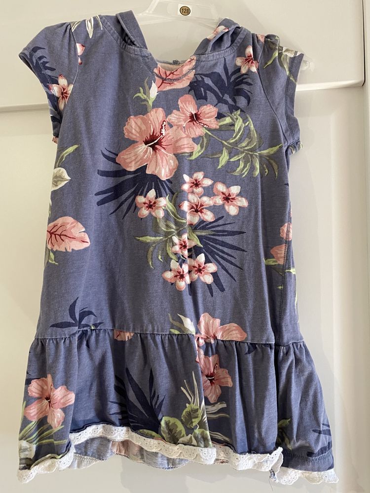 Tunika sukienka H&M kwiaty z kapturem