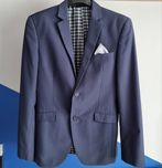 Garniur młodzieżowy męski marynarka spodnie granatowy elegancki