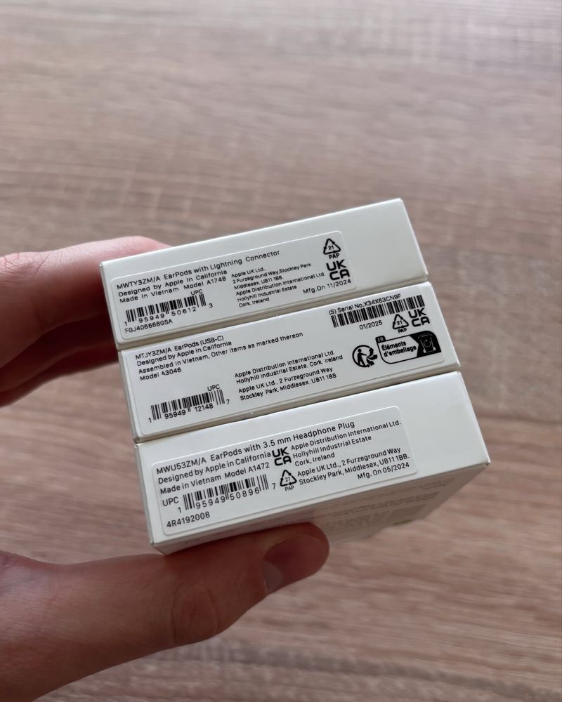 Навушники Apple Оригінал 100% EarPods 3.5 mm Lightning USB-C ЕарПодс