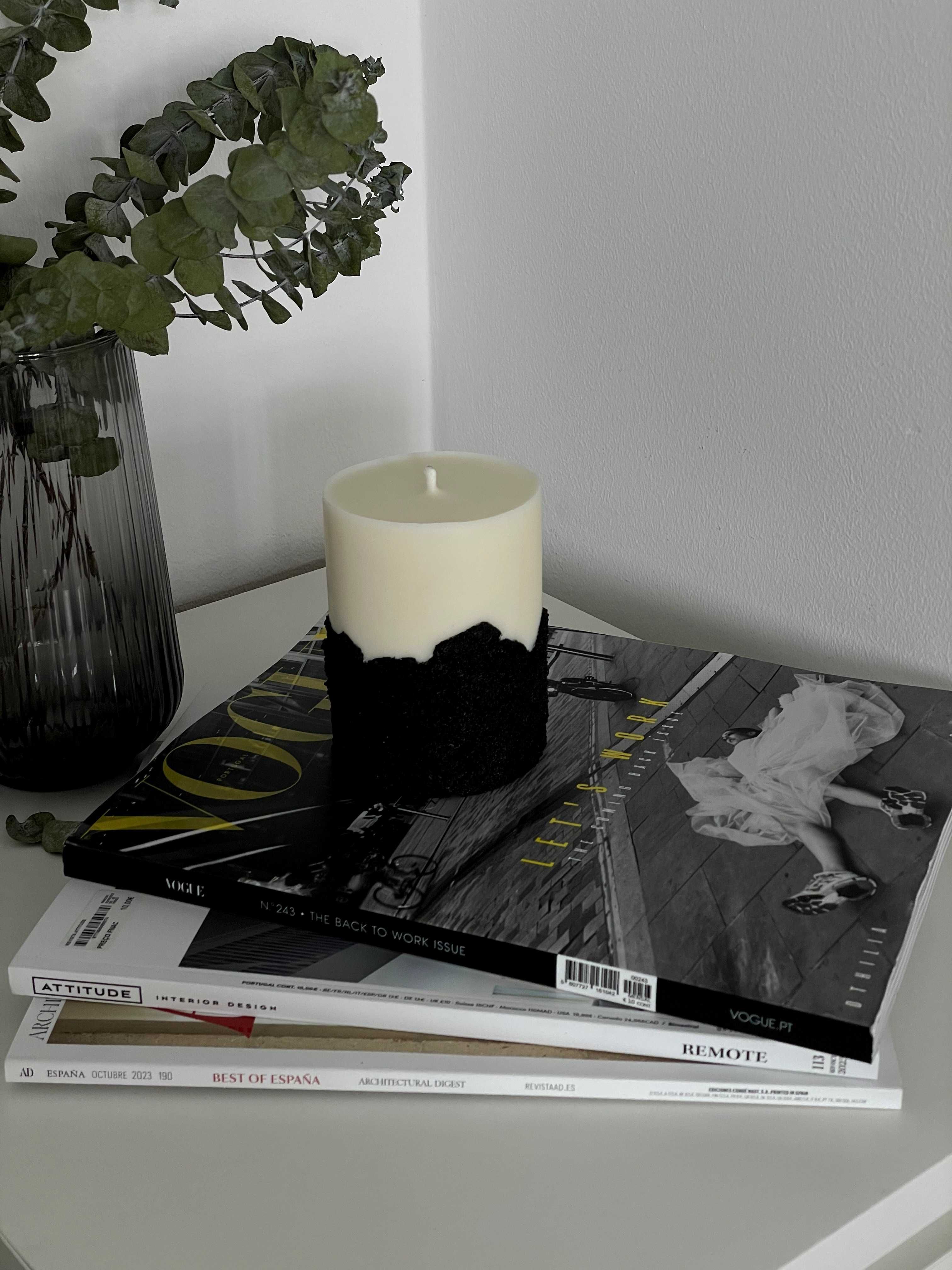 Lux Concrete Pillar Candles/soy wax/Velas decorativa artesanais