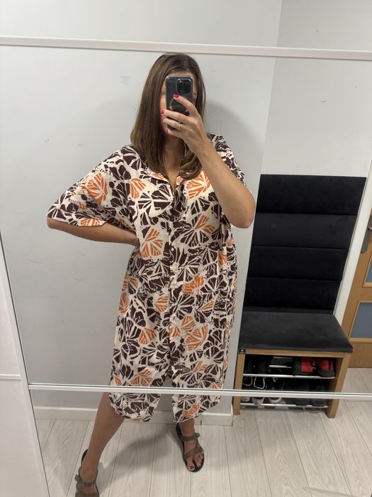 Długa sukienka maksi maxi midi koszulowa na guziki