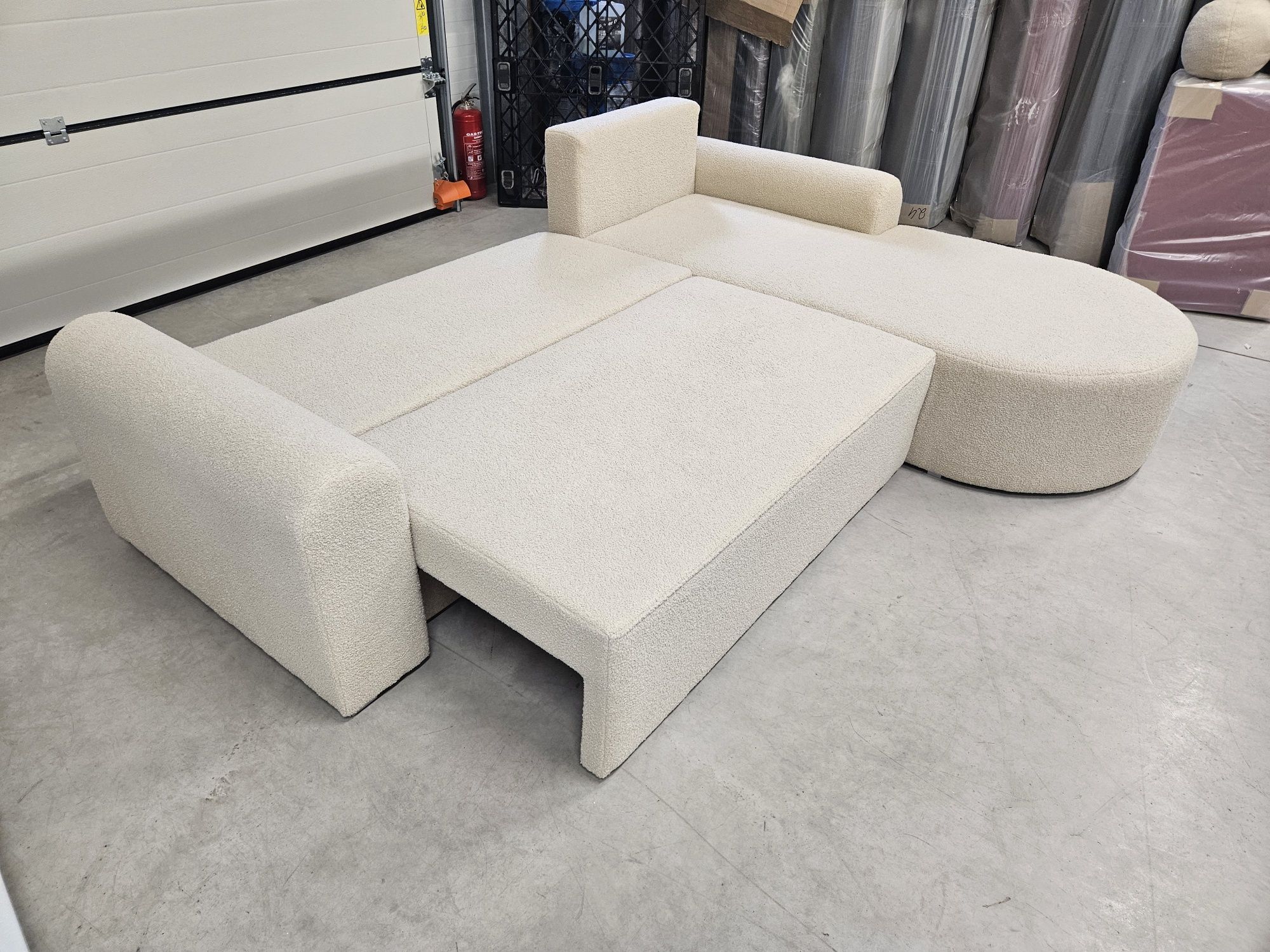 Narożnik z Funkcją spania Kanapa Sofa Sprężyny Bonnell