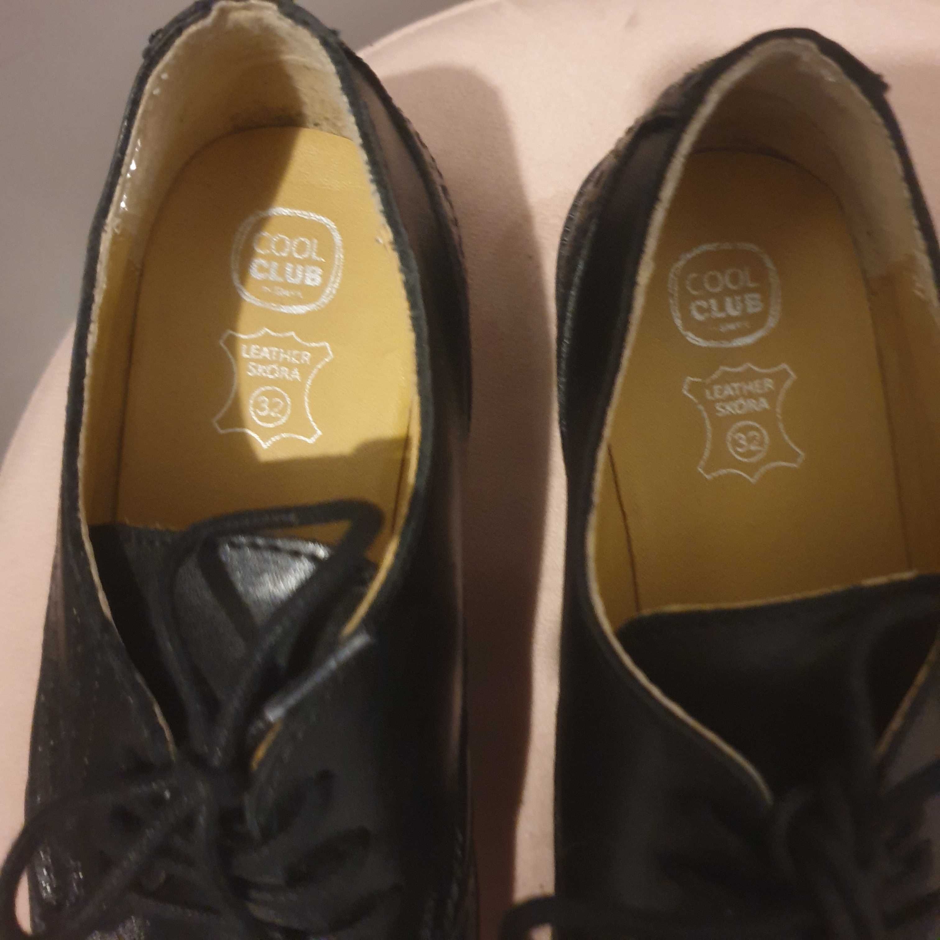 Buty eleganckie r.32 czarne skóra chłopięce
