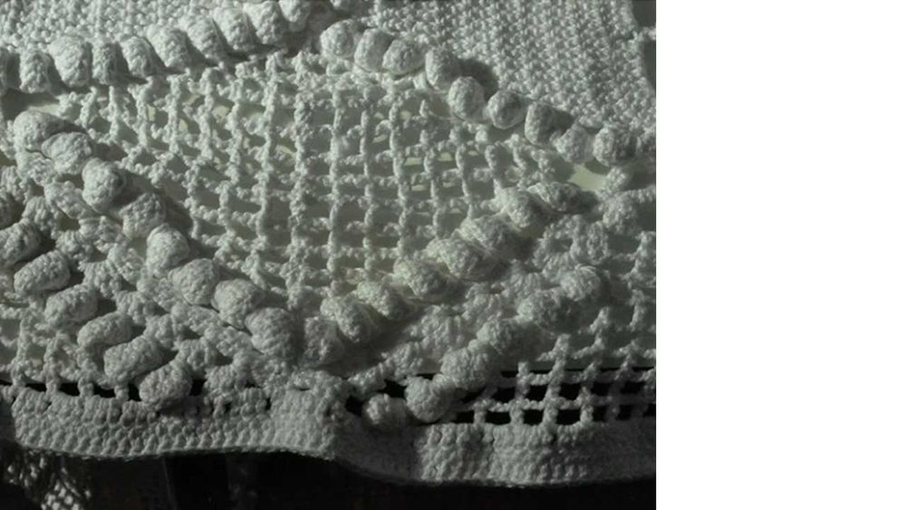 Colcha branca, feita à mão [trabalho original] 100% Algodão