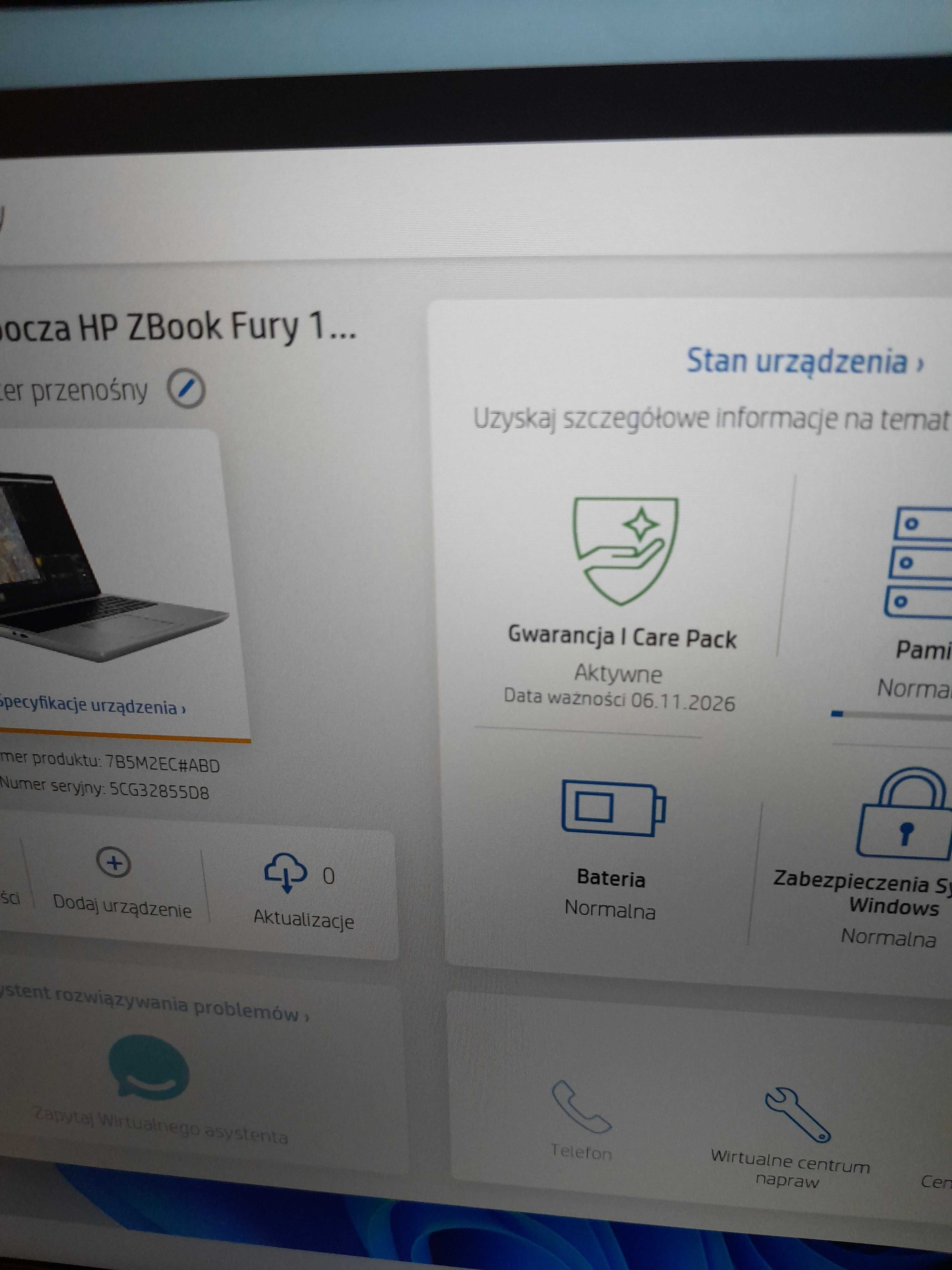 HP ZBook Fury 16 G9 i7-12850HX 32GB 1000GB W11P RTX A1000 GWARANCJA