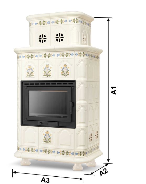 Piec kominek piecyk koza kaflowy ceramiczny obudowa kominkowa INSBRUCK
