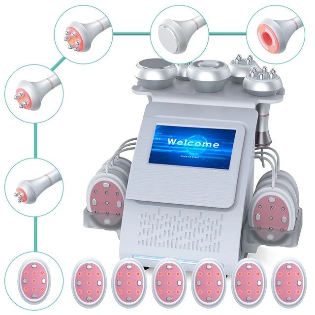 Multifunções 6 em 1 Cavitação 80k Radiofrequência Lipolaser EMS