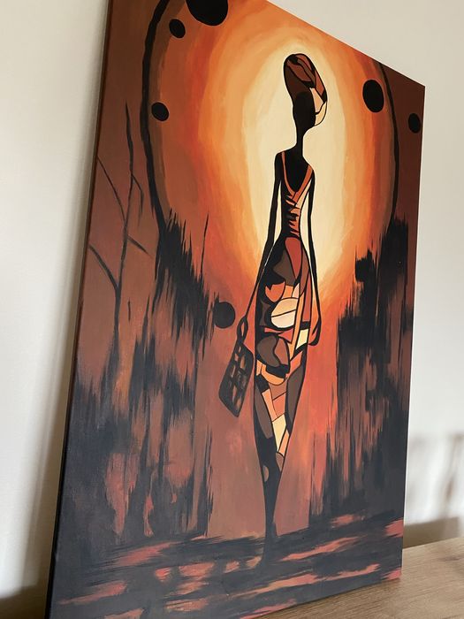 Obraz recznie malowany dama kobieta 60x90