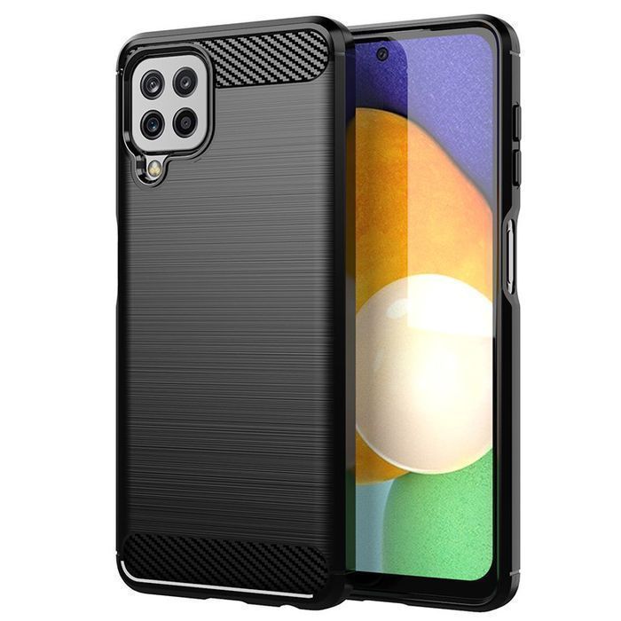 Carbon Case Elastyczne Etui Pokrowiec Samsung Galaxy A22 4G Czarny