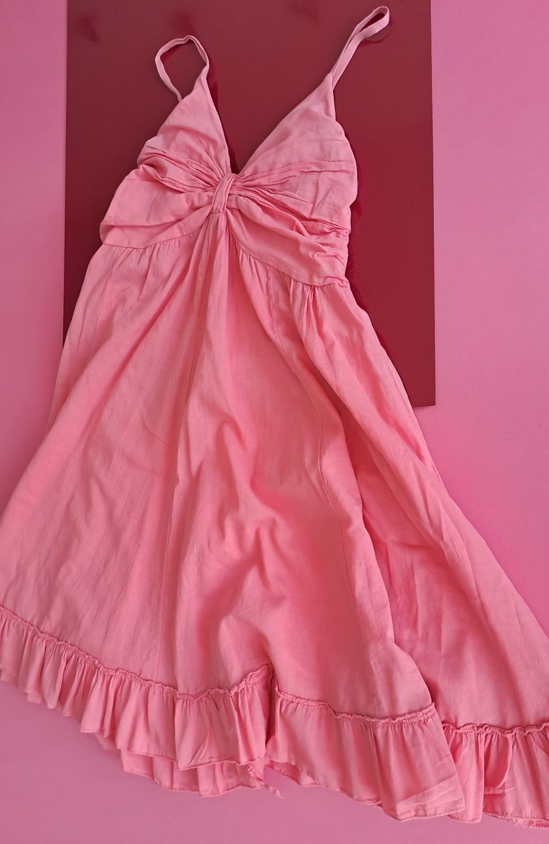 Sukienka z regulowaną długością,  rozkloszowana, bawełna, R: M