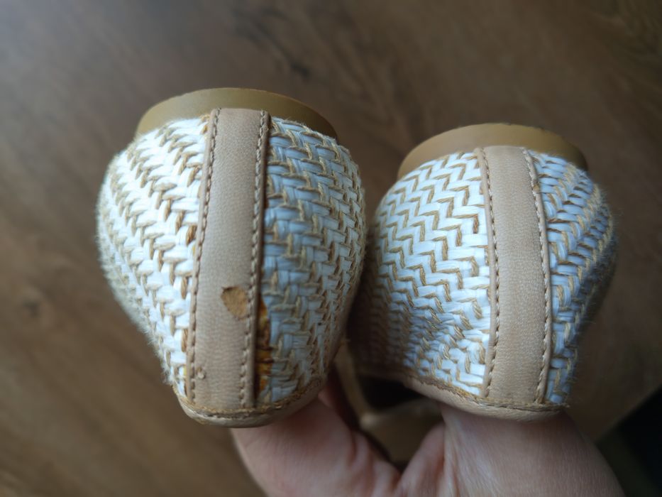 Baleriny damskie plecione brązowe r 39