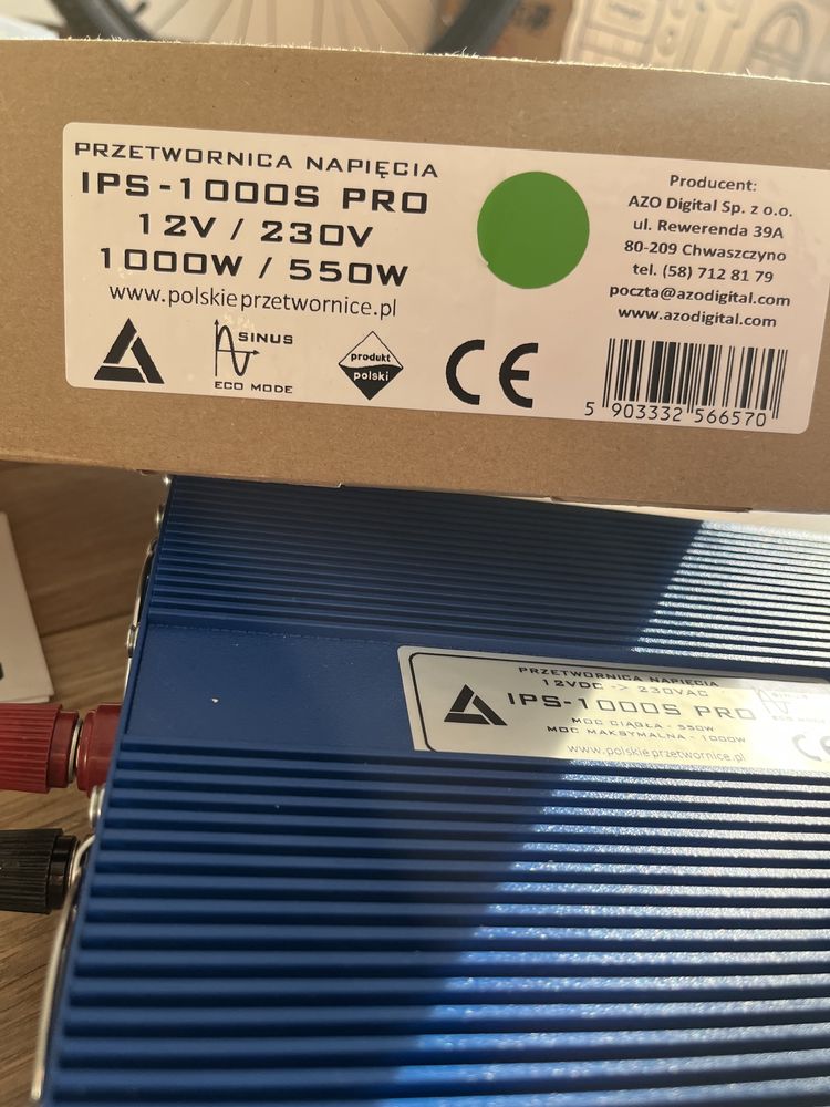 Інвертор AZO IPS-1000-S Pro 12 чистий синус, дисплей