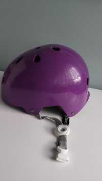 Kask rowerowy dziecięcy fioletowy M 55-58 cm