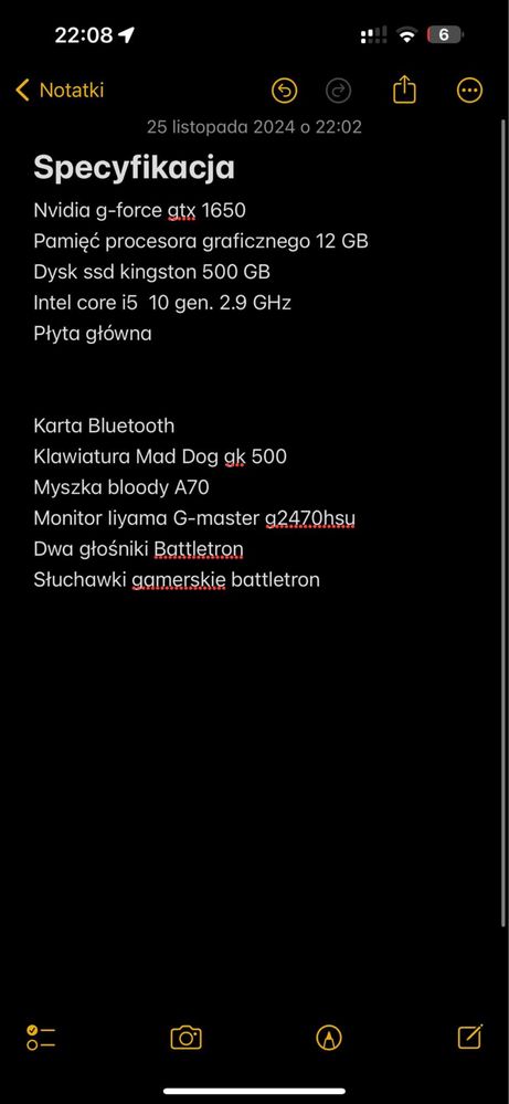 Komputer z monitorem i calym stanowiskiem