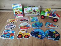 Zestaw zabawek drewnianych puzzle